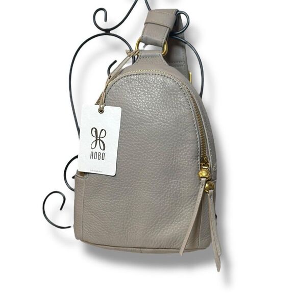 Hobo Fern Sling Bag Taupe Pebbled Leather Crossbody Convertible Backpack  $198 main image 5